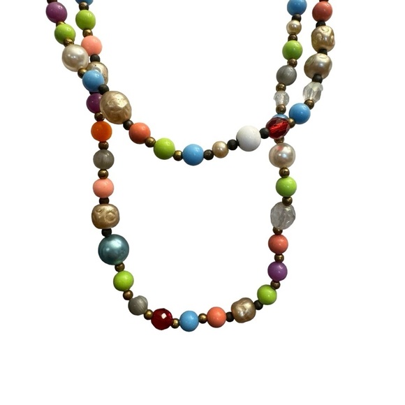 Beautiful Vintage Long 30” Multicolored Bead Necklace - Picture 7 of 10